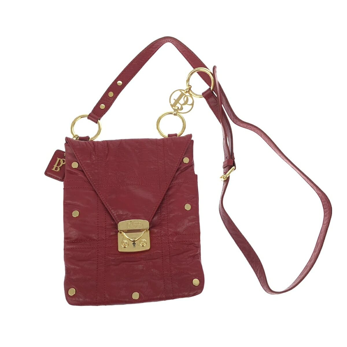 Bolzano Bolzano Shoulder Bag Stitch/Studs/Leather Red Ladies