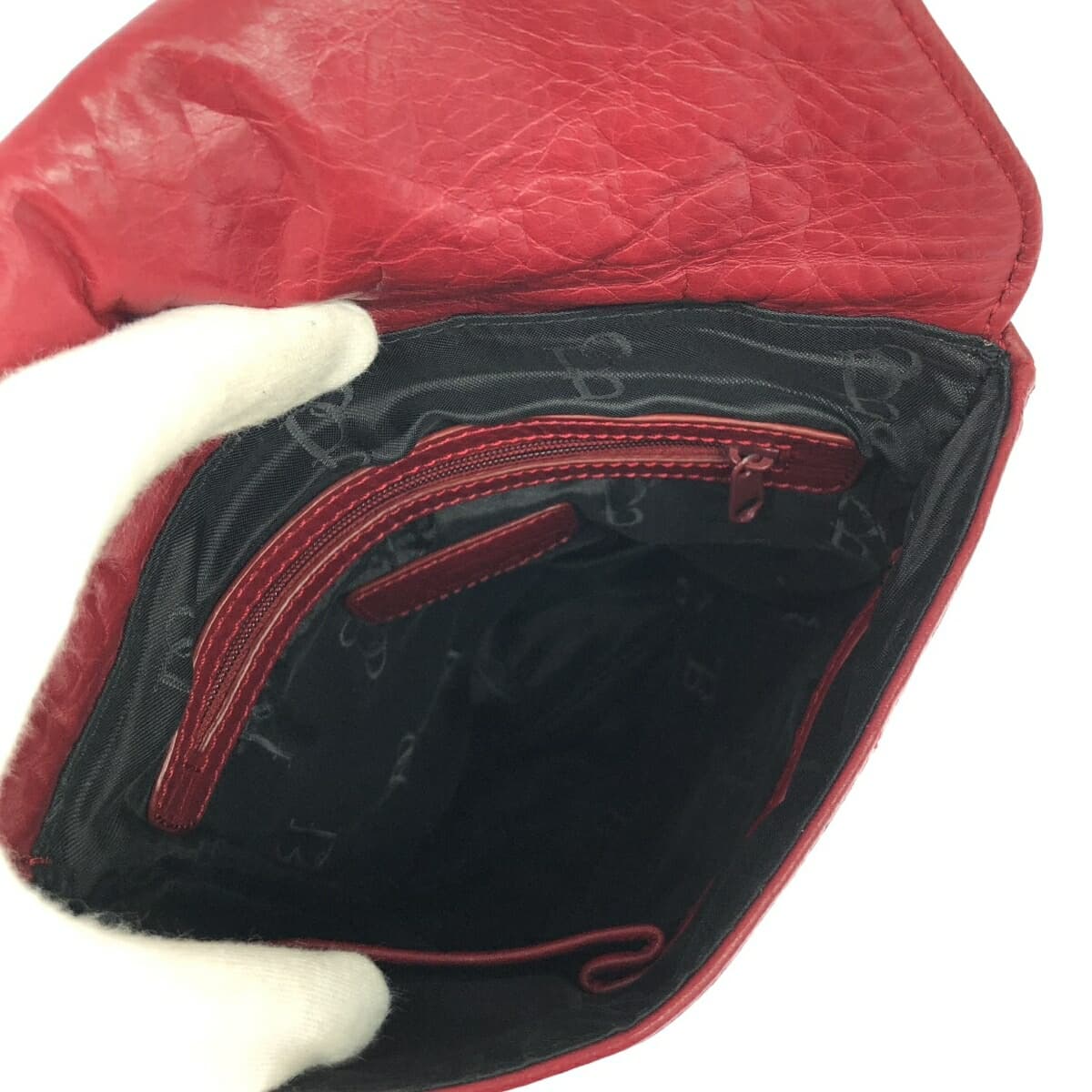 Bolzano Bolzano Shoulder Bag Stitch/Studs/Leather Red Ladies 6