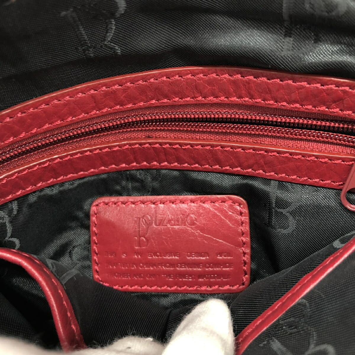 Bolzano Bolzano Shoulder Bag Stitch/Studs/Leather Red Ladies 7