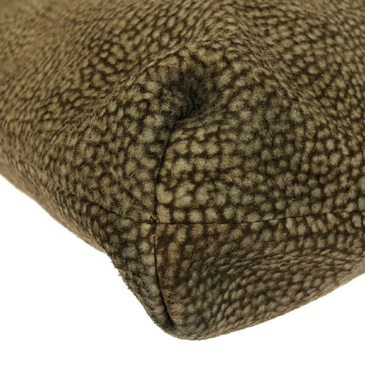 Borbonese Large Tote Bag Quail Pattern / Leather Brown Women's 9