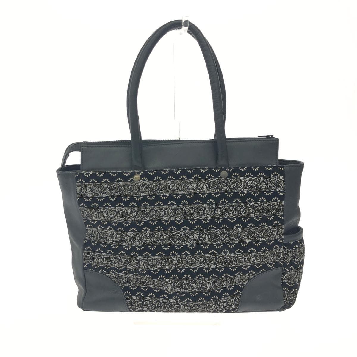 No-brand tote bag, Inden-style leather, black, for ladies