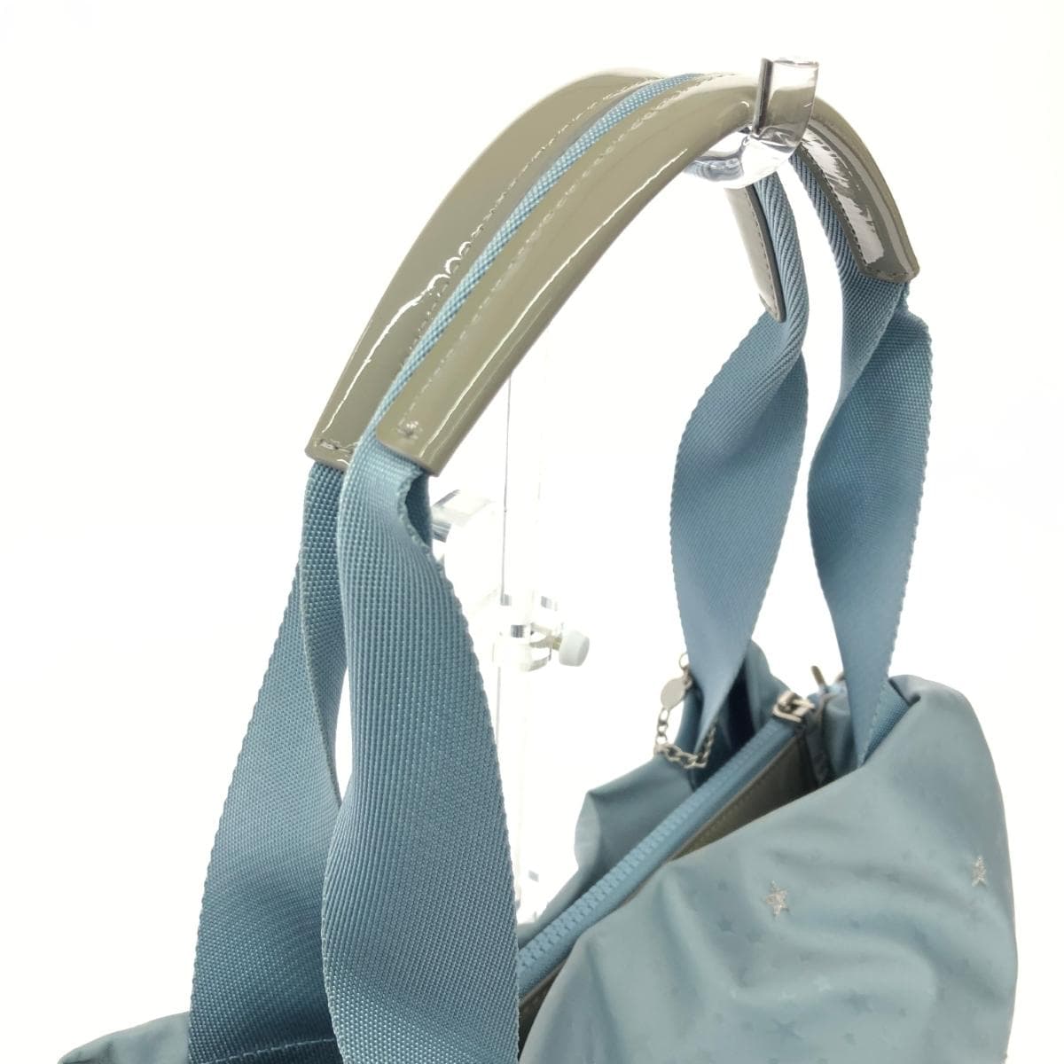 ANNA SUI 2WAY Tote Bag Tassel Star Embroidery Nylon Light Blue Ladies 4