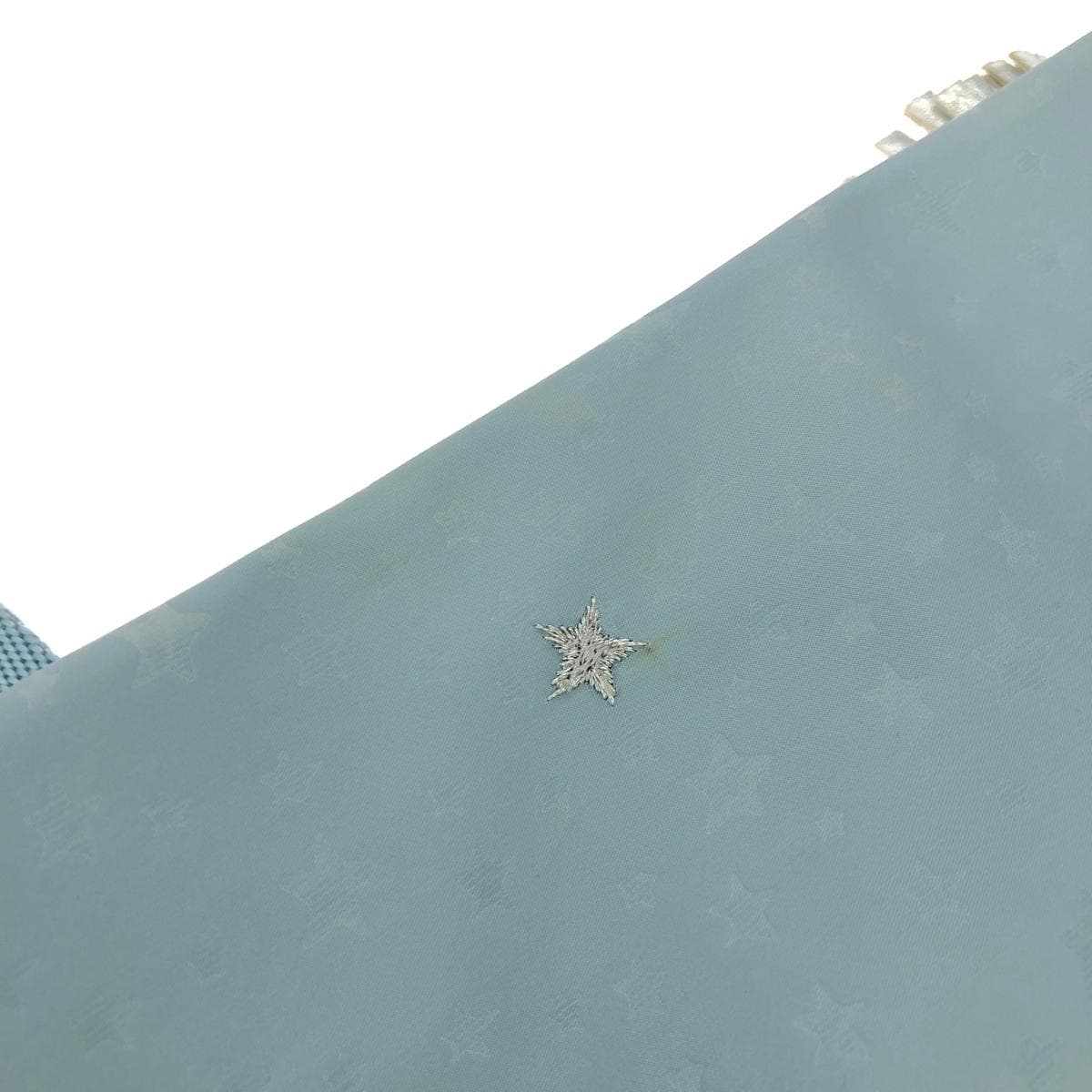 ANNA SUI 2WAY Tote Bag Tassel Star Embroidery Nylon Light Blue Ladies 9