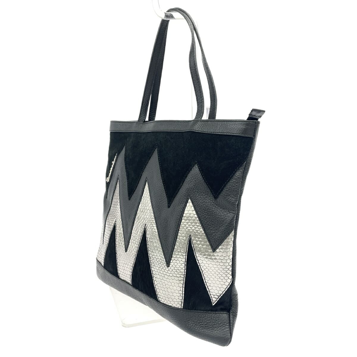 Braccialini tote bag, hair-on-hide/suede/leather, black, for women 3