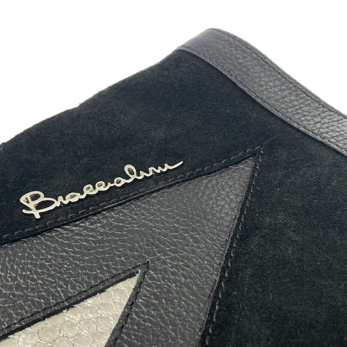 Braccialini tote bag, hair-on-hide/suede/leather, black, for women 6