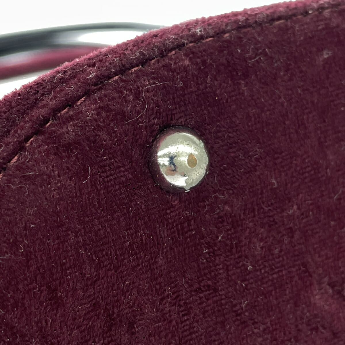 WAKO Ginza Wako Handbag with Plastic Handle / Velour-like Burgundy for Women 7