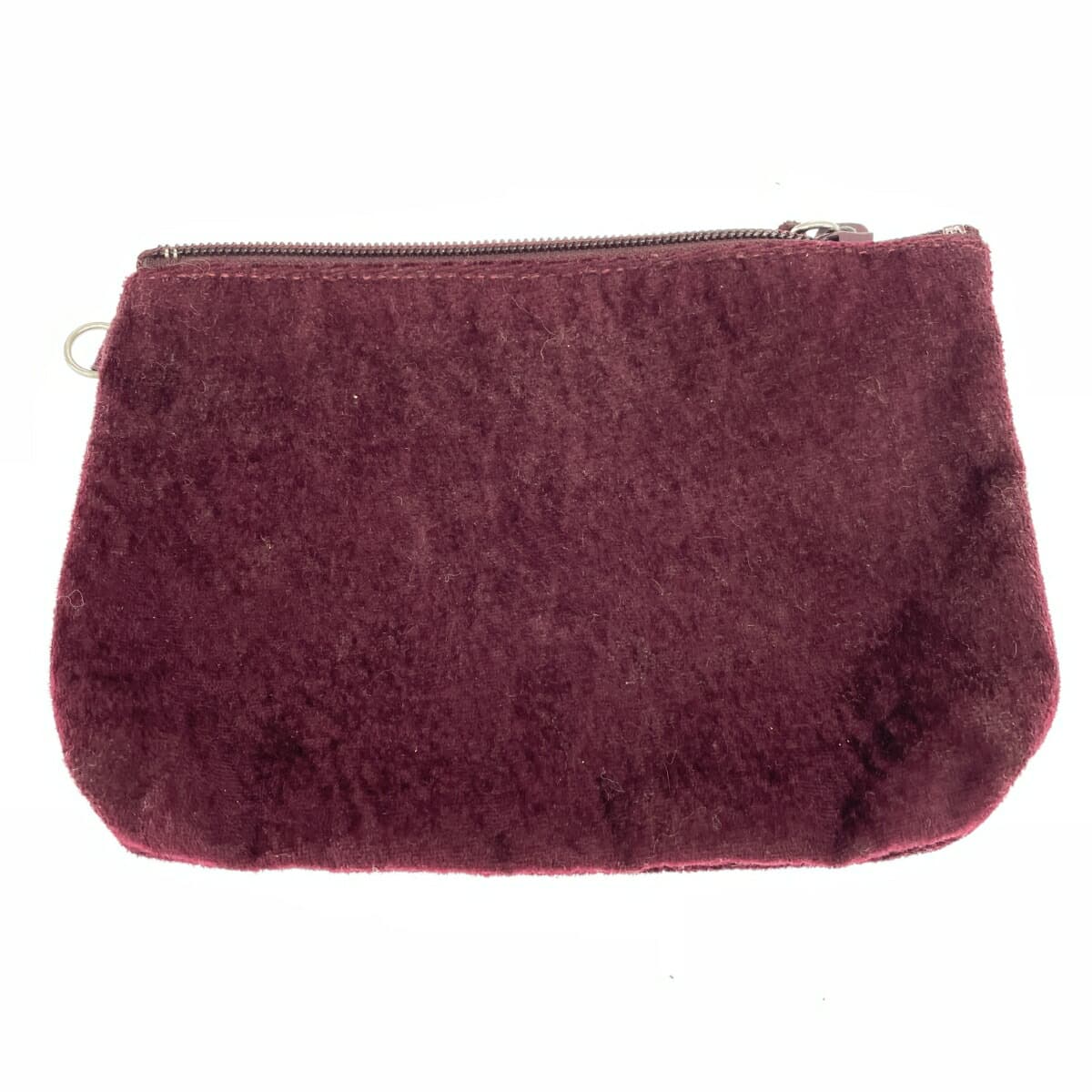 WAKO Ginza Wako Handbag with Plastic Handle / Velour-like Burgundy for Women 8