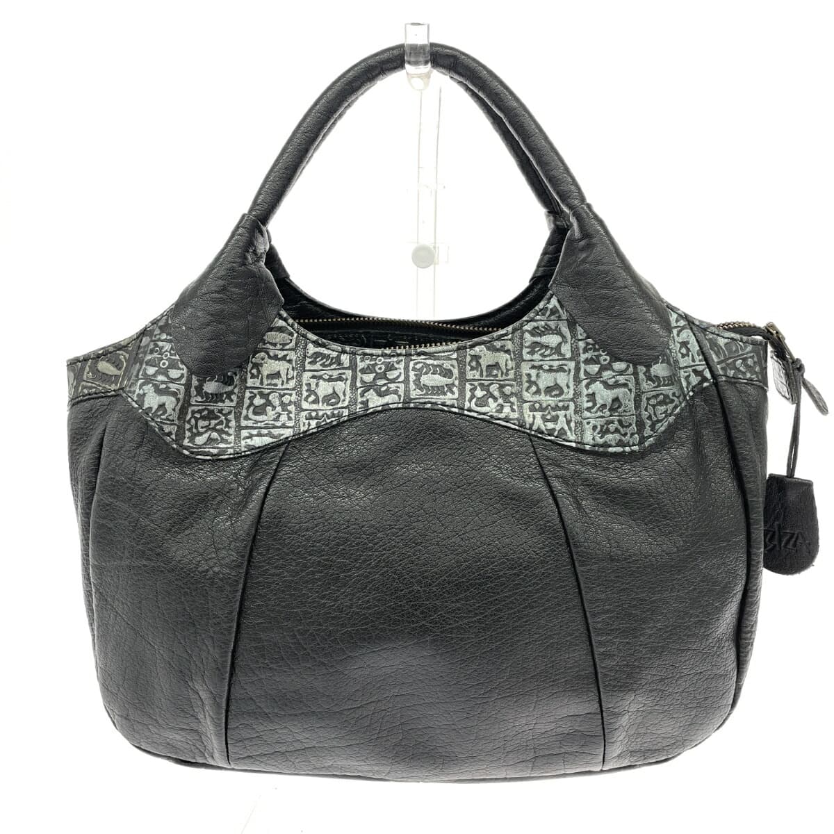 IBIZA Ibiza Tote Bag Good Condition Zodiac Signs / Embossed / Leather Black Ladies