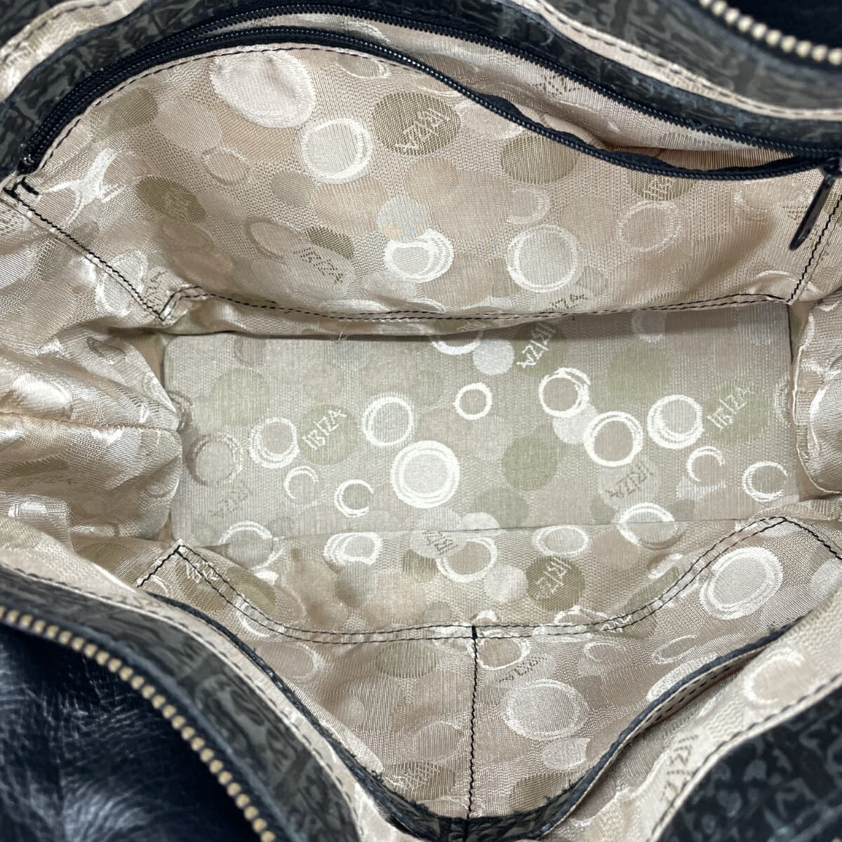 IBIZA Ibiza Tote Bag Good Condition Zodiac Signs / Embossed / Leather Black Ladies 4