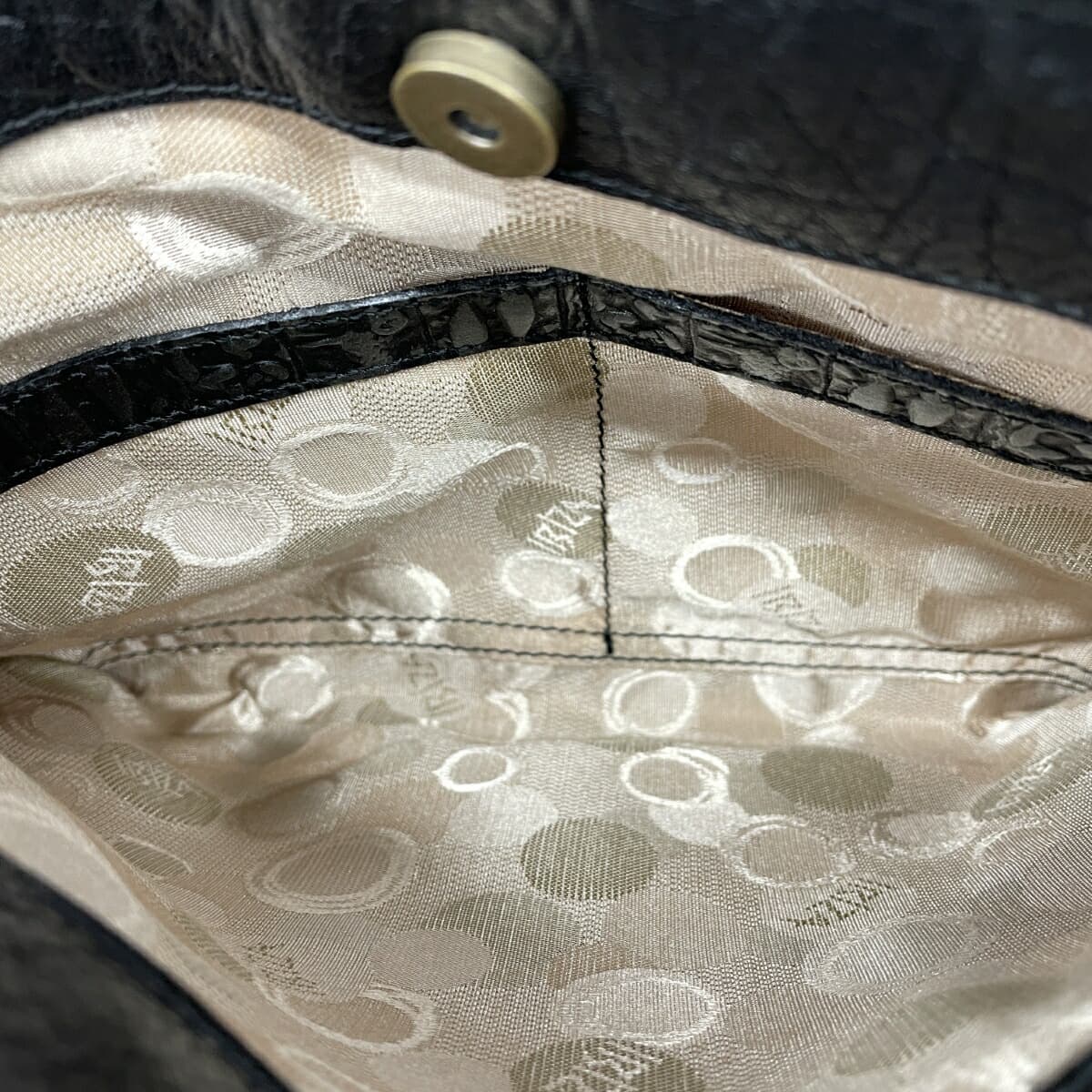 IBIZA Ibiza Tote Bag Good Condition Zodiac Signs / Embossed / Leather Black Ladies 5