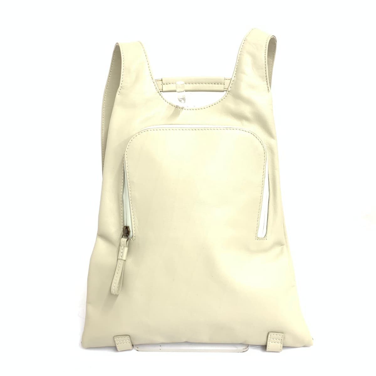 Mother House Mini Matou Good Condition Leather MG14422 Greige Women's