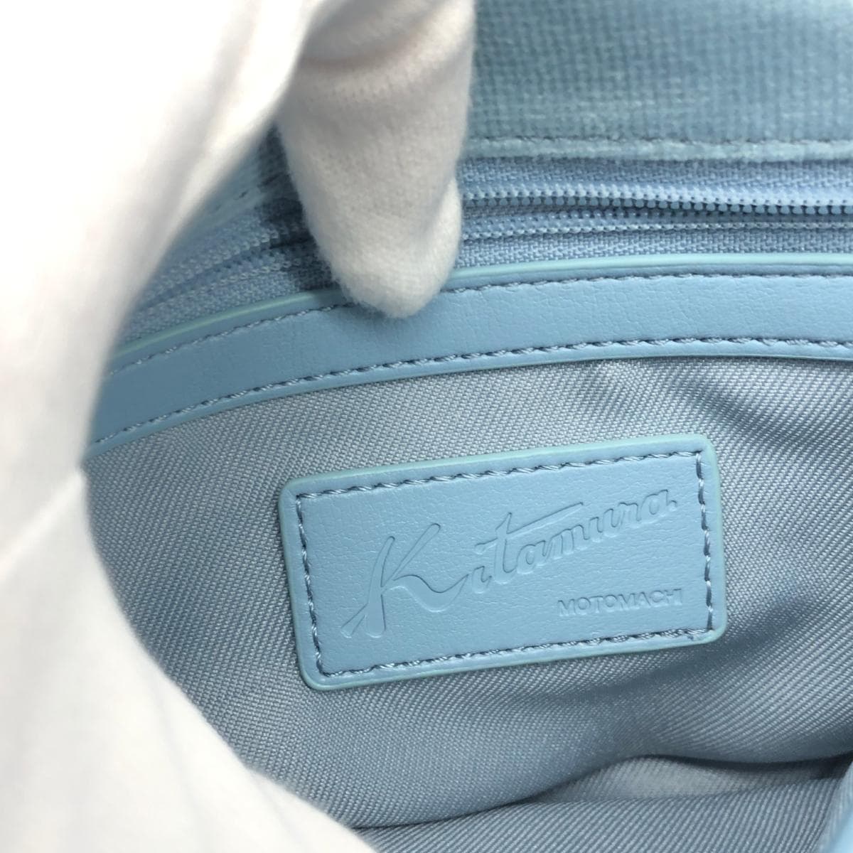 Kitamura Mini Shoulder Bag Good Condition Logo Plate/Pile Fabric/ Light Blue Women's 7