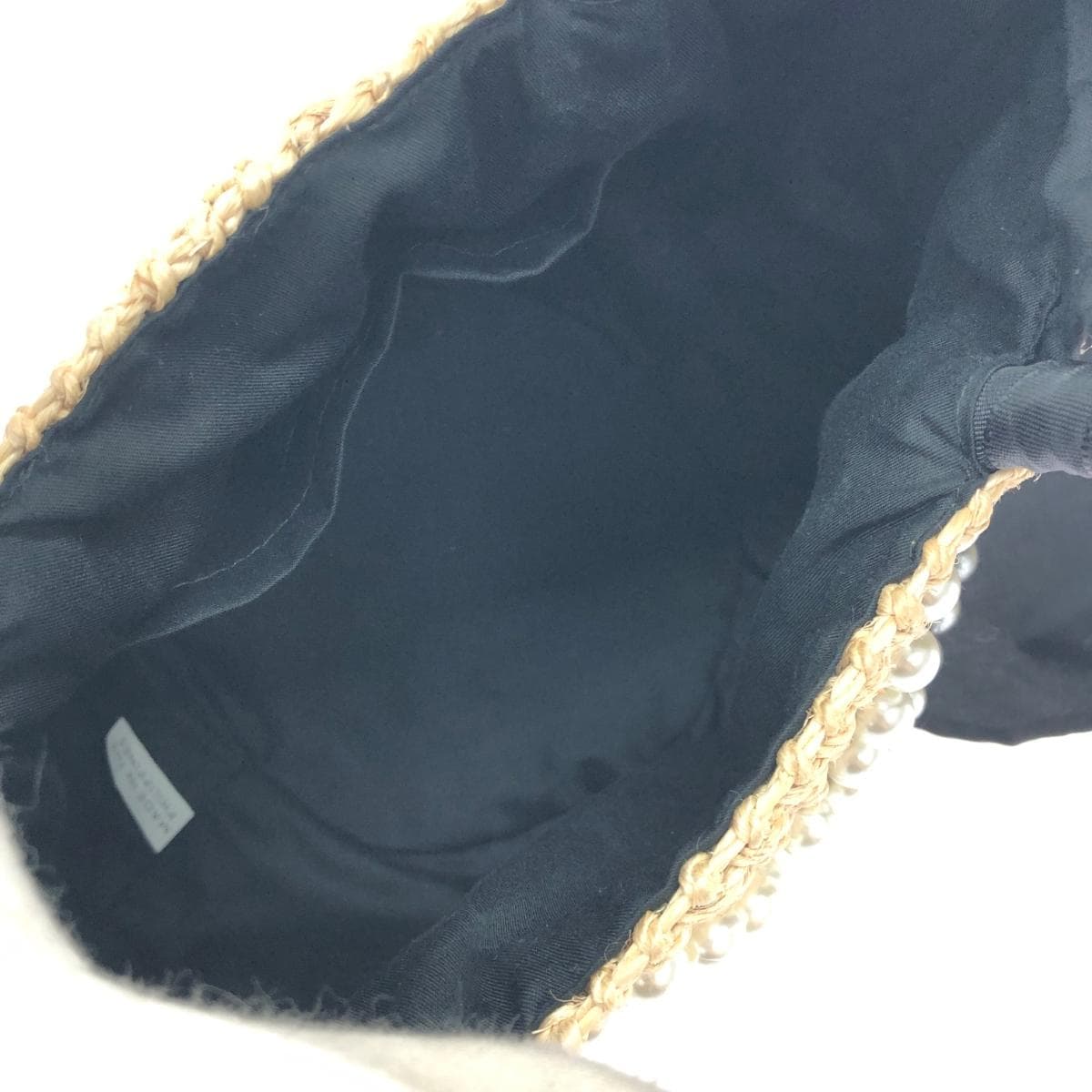 a-jolie Handbag Rafia/Fake Pearl Brown Ladies 6