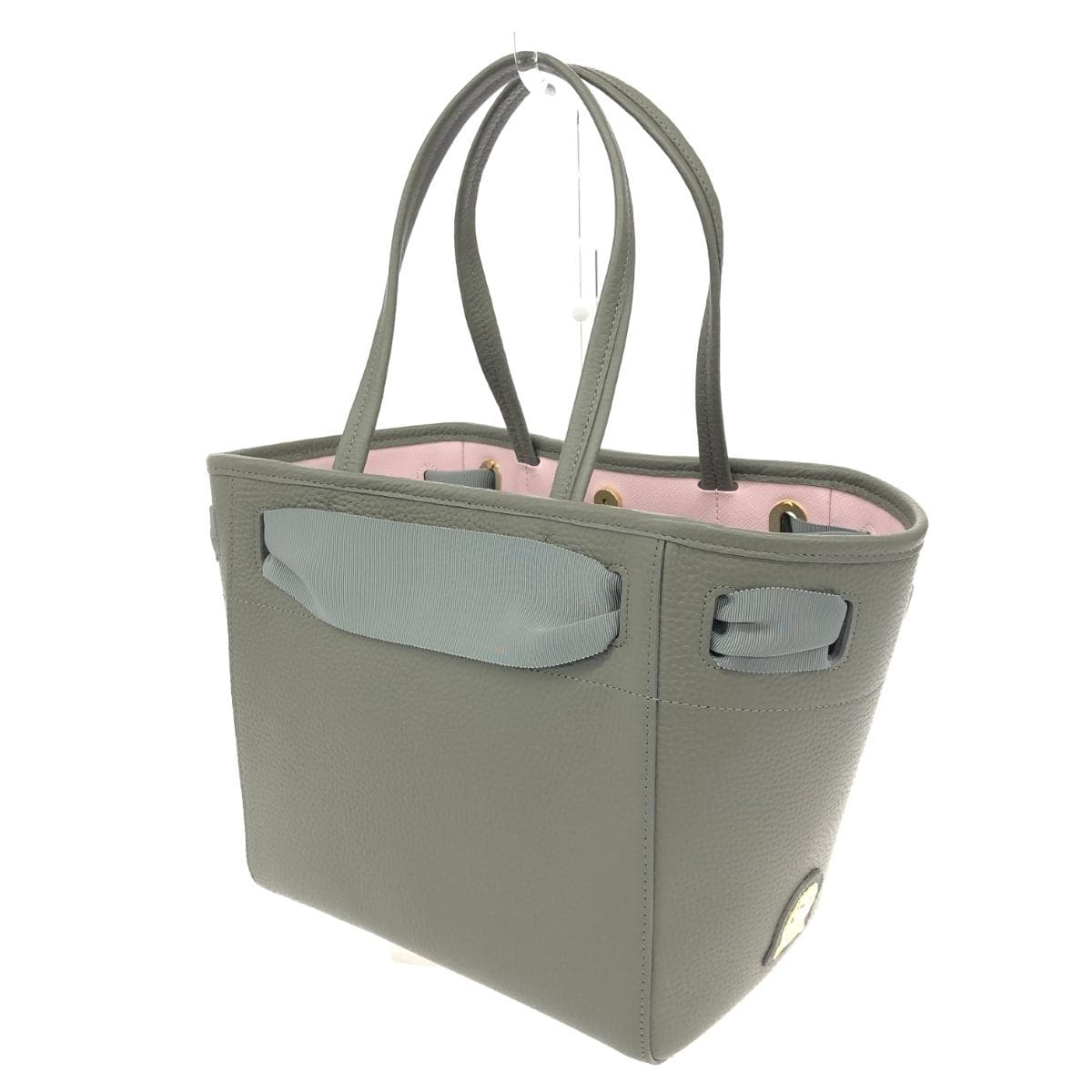 A.D.M.J (Accessoires De Mademoiselle) Accessoires De Mademoiselle Jap Grograin Ribbon / Tote Handbag Excellent Condition Leather Gray Women's 3