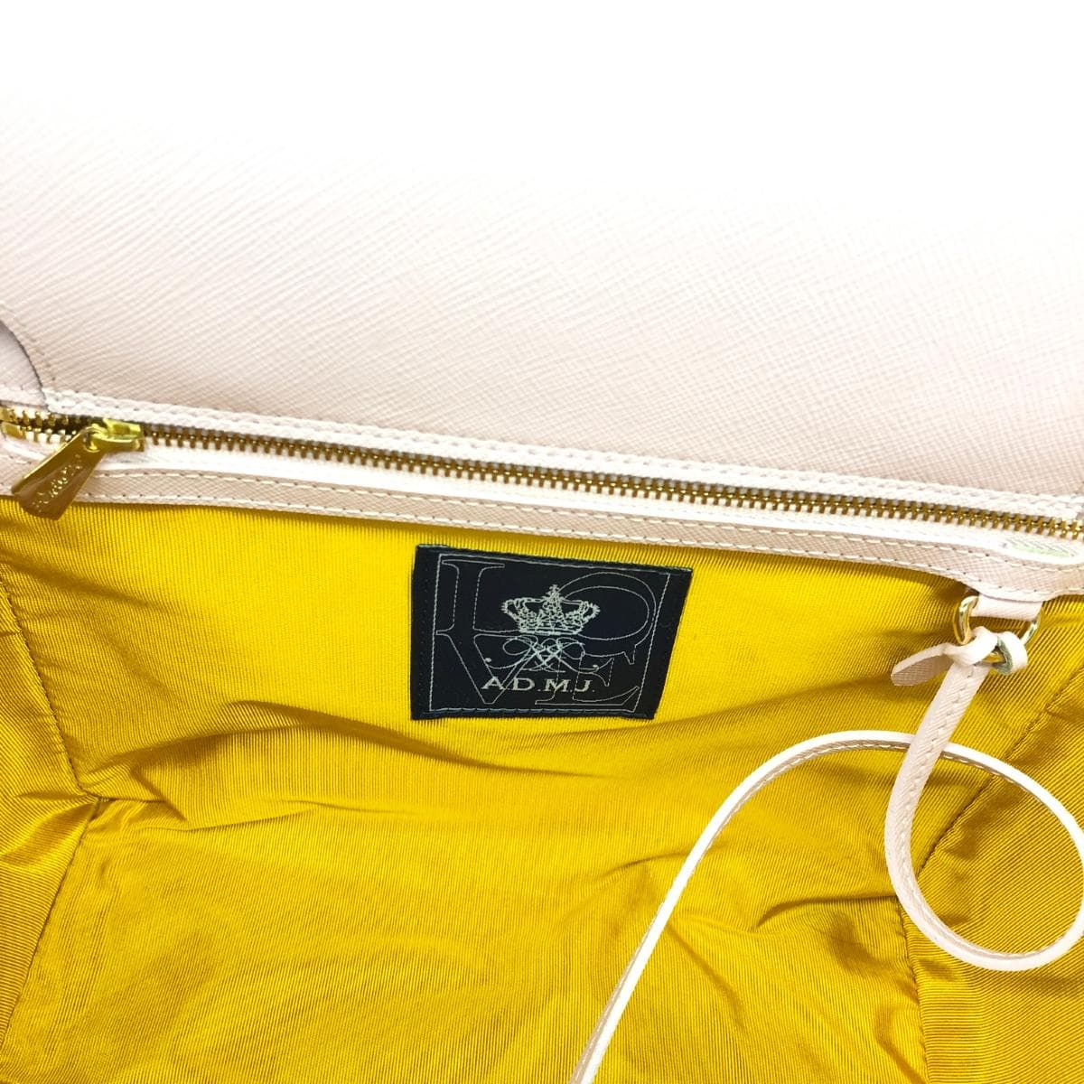 A.D.M.J (Accessoires De Mademoiselle) Accessoires De Mademoiselle Jap Grograin Ribbon / Tote Handbag Excellent Condition Leather Gray Women's 7