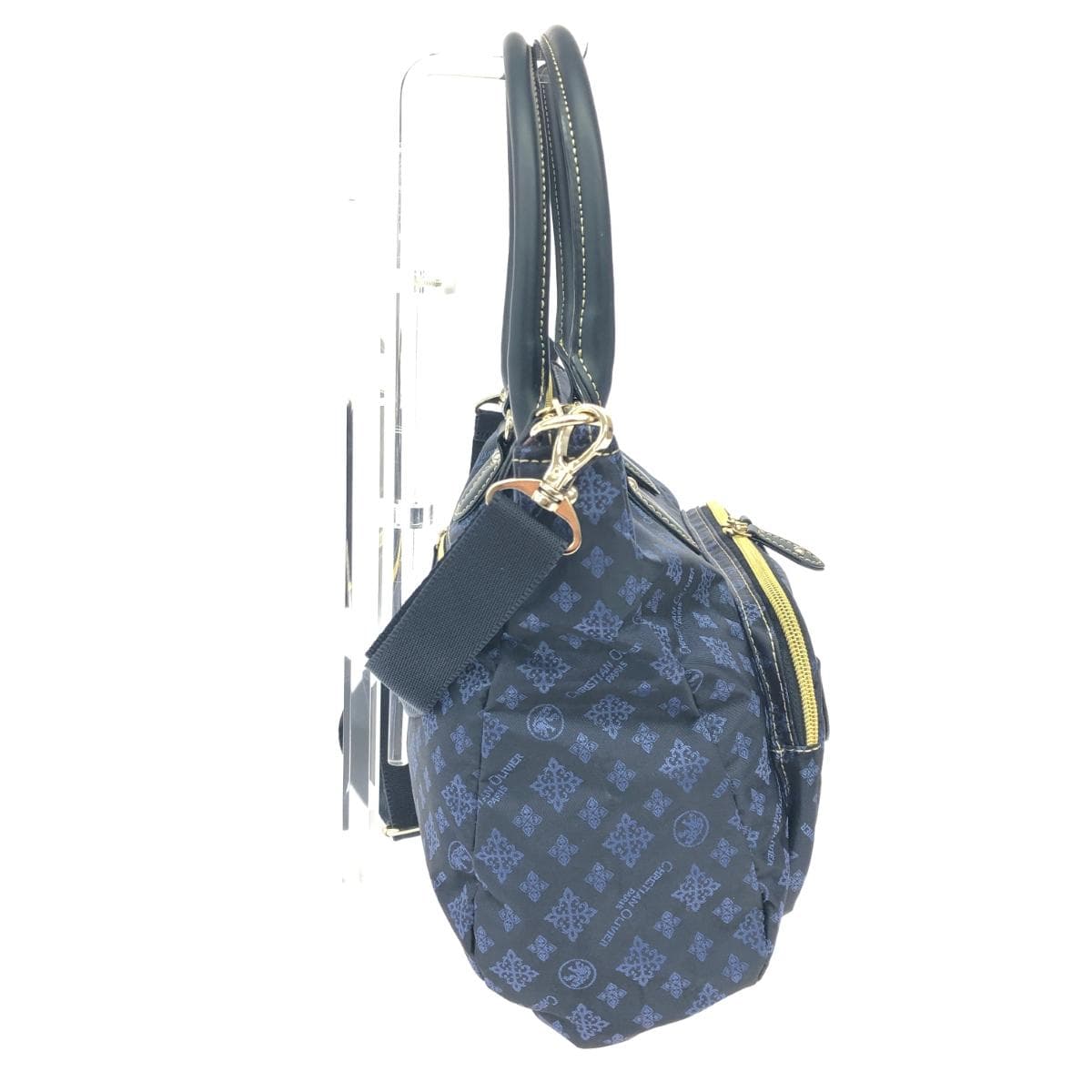 CHRISTIAN OLIVIER 2WAY Tote Bag Good Condition Monogram/Nylon Navy Ladies 2