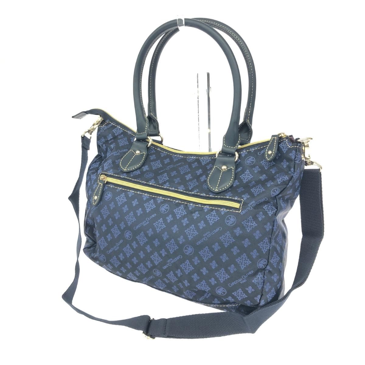 CHRISTIAN OLIVIER 2WAY Tote Bag Good Condition Monogram/Nylon Navy Ladies 3