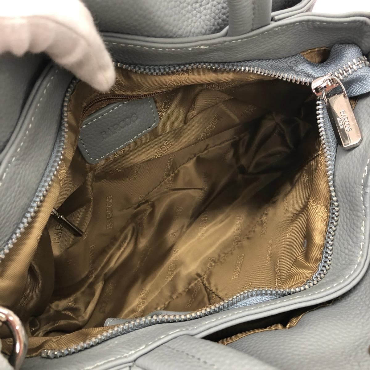 BARCOS 2WAY Tote Bag / Lulu Good Condition Shrink Leather Gray Women's 7