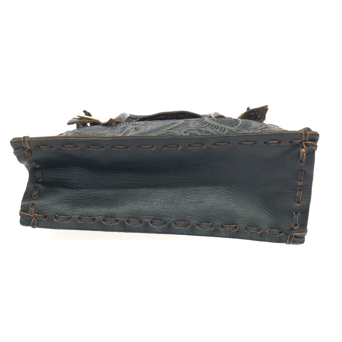 CARVING TRIBES Handbag Leather Black Ladies 5