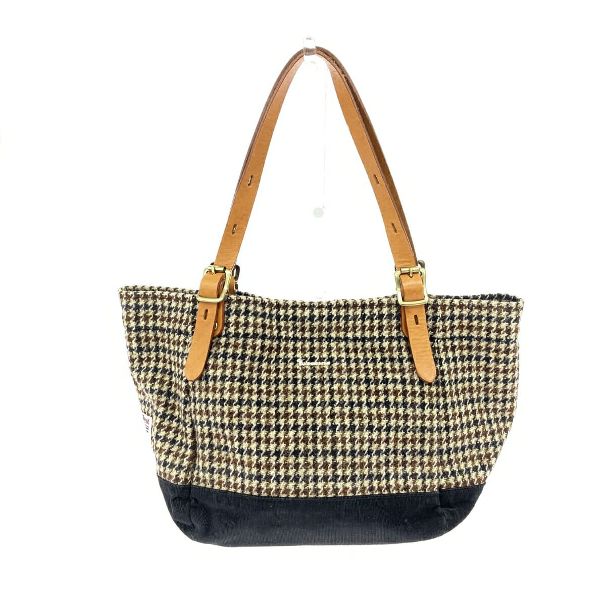 TOPKAPI Tote Bag Check Pattern Corduroy Harris Tweed Brown Ladies