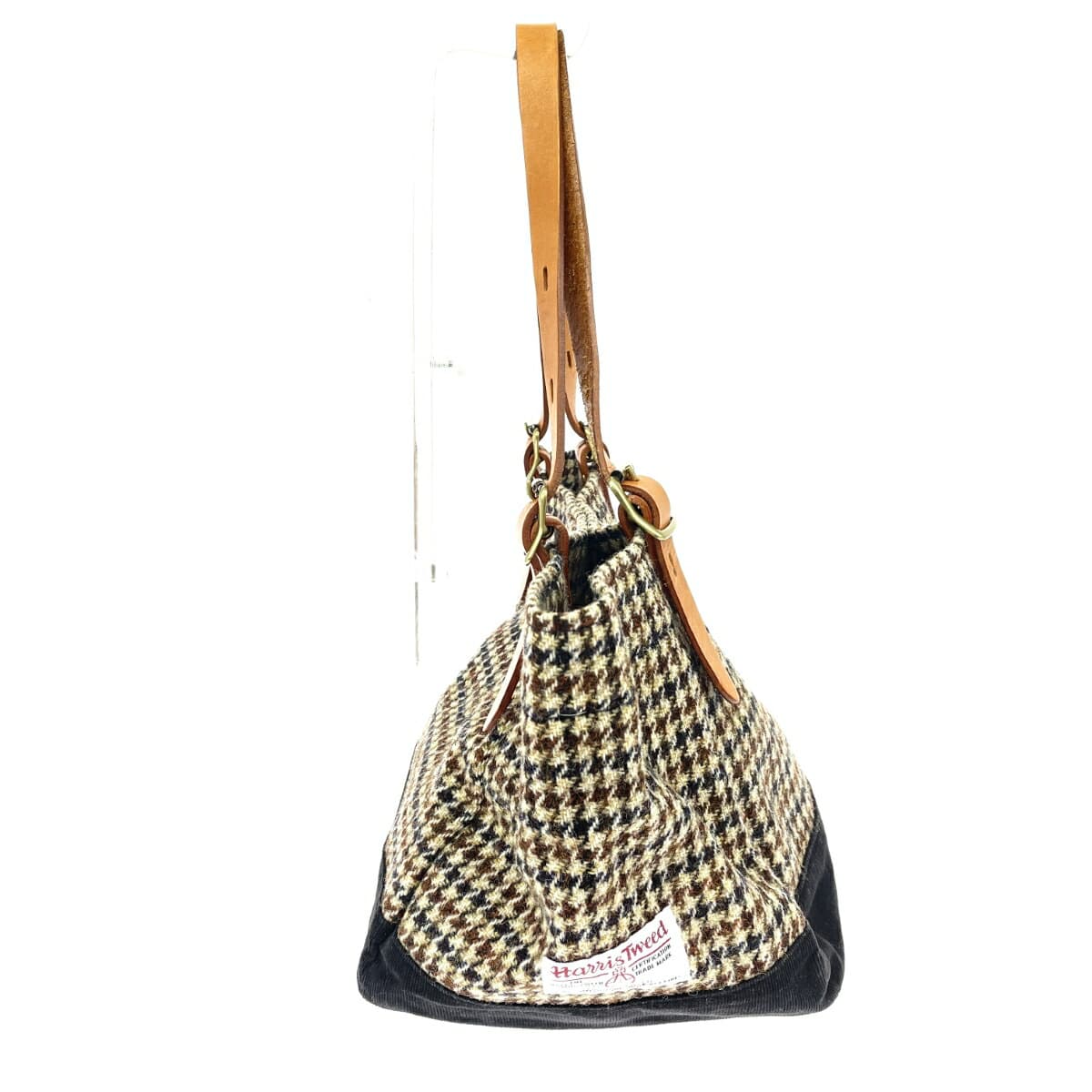 TOPKAPI Tote Bag Check Pattern Corduroy Harris Tweed Brown Ladies 2