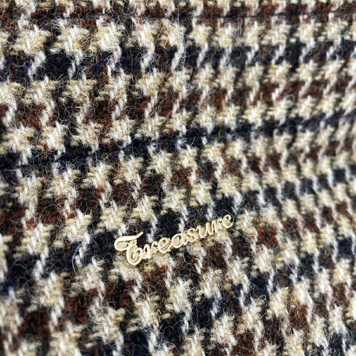 TOPKAPI Tote Bag Check Pattern Corduroy Harris Tweed Brown Ladies 7