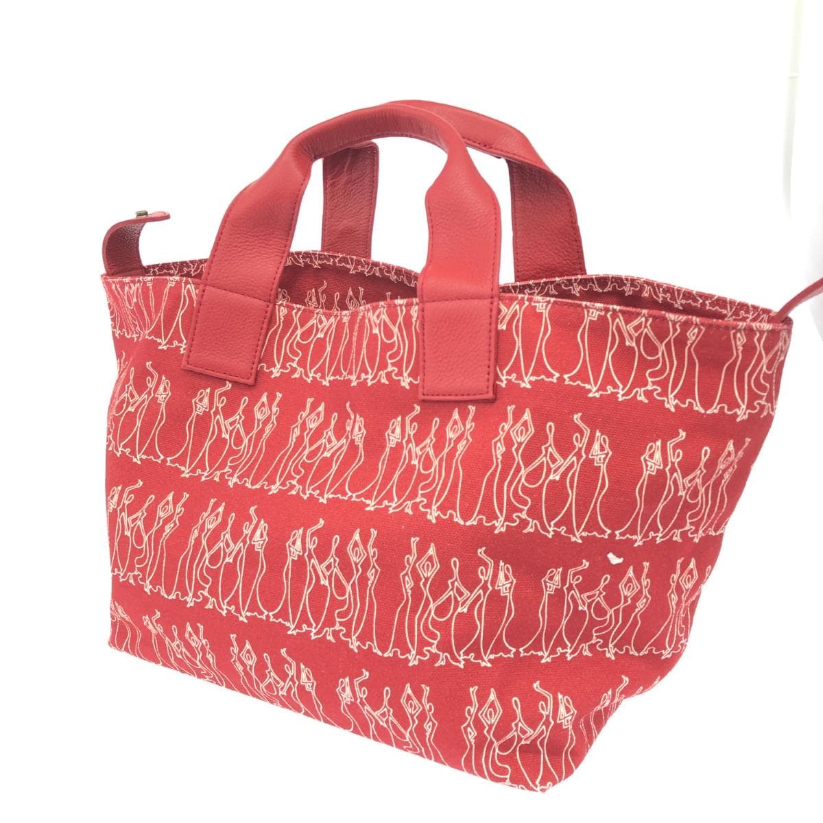 IBIZA Ibiza Tote Bag Good Condition Canvas Red Women's 3