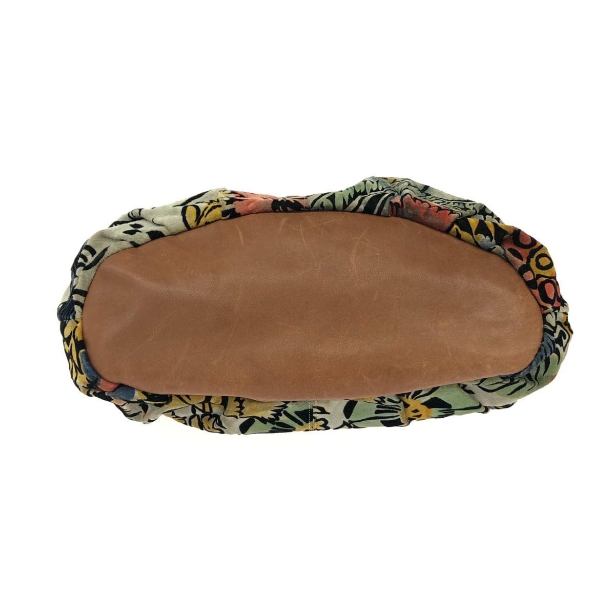 Cal tote bag, flower wood parts, leather, multicolor, ladies 5