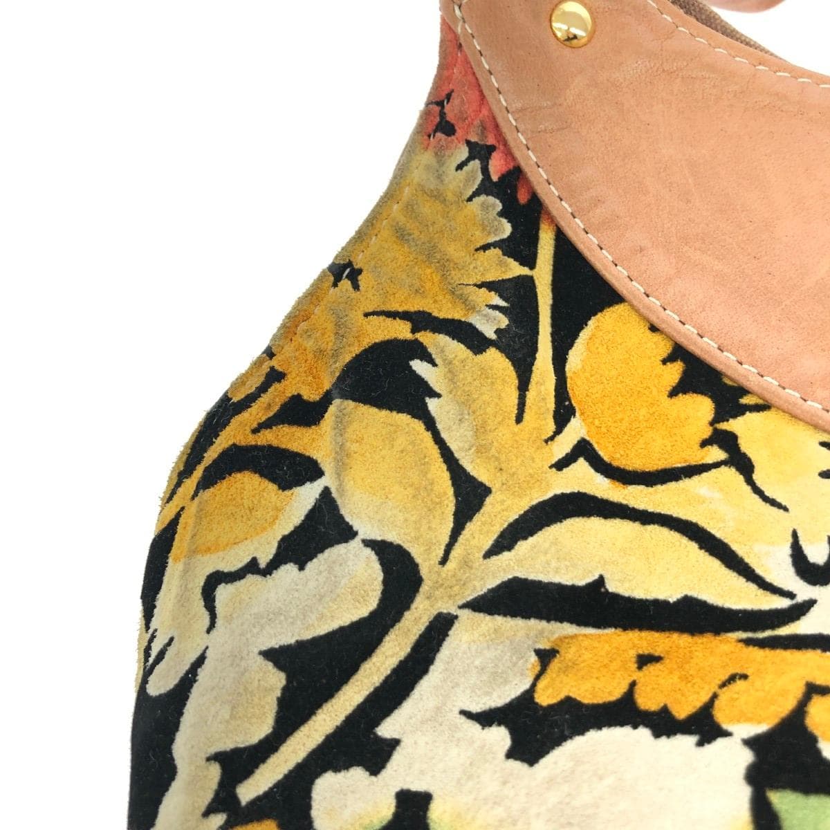 Cal tote bag, flower wood parts, leather, multicolor, ladies 9