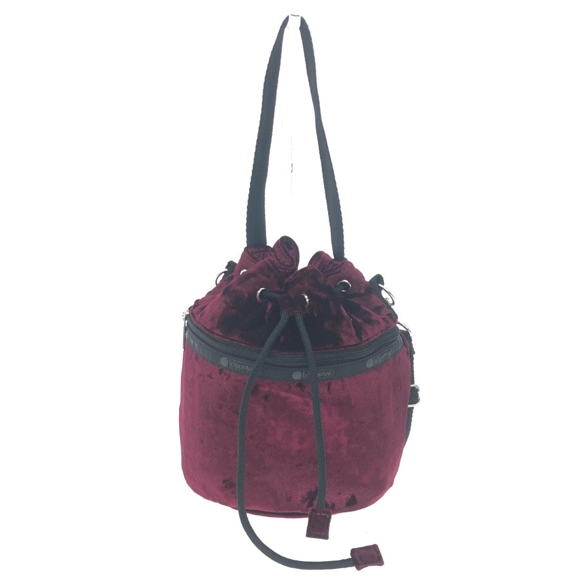 LeSportsac 2WAY Bag / Bucket Good Condition Velvet Bordeaux Ladies