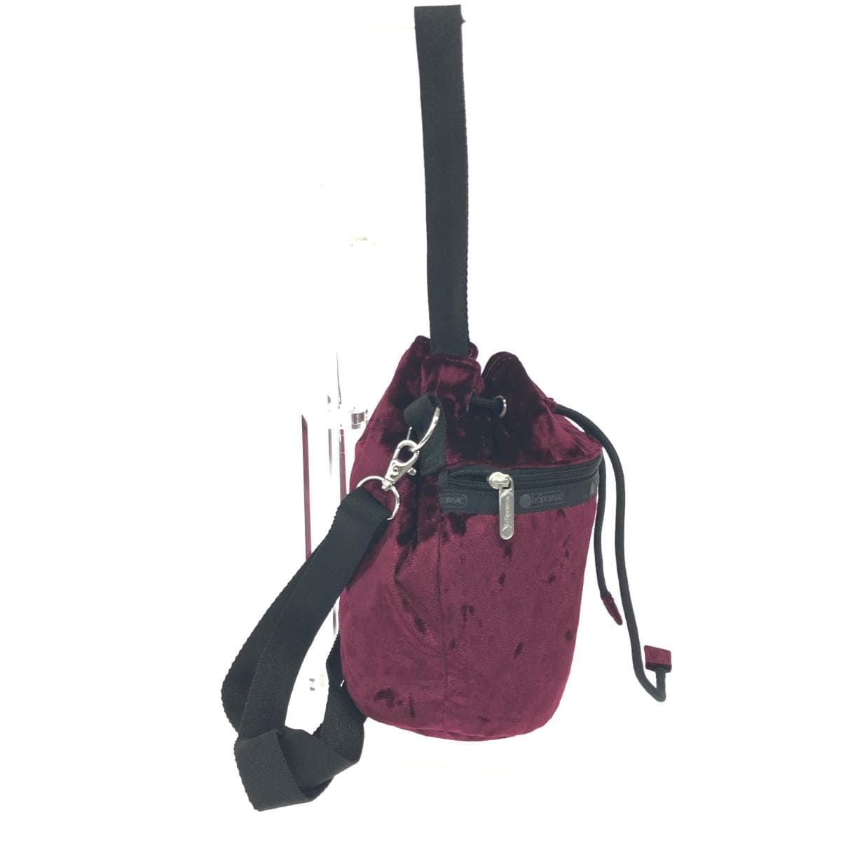 LeSportsac 2WAY Bag / Bucket Good Condition Velvet Bordeaux Ladies 2