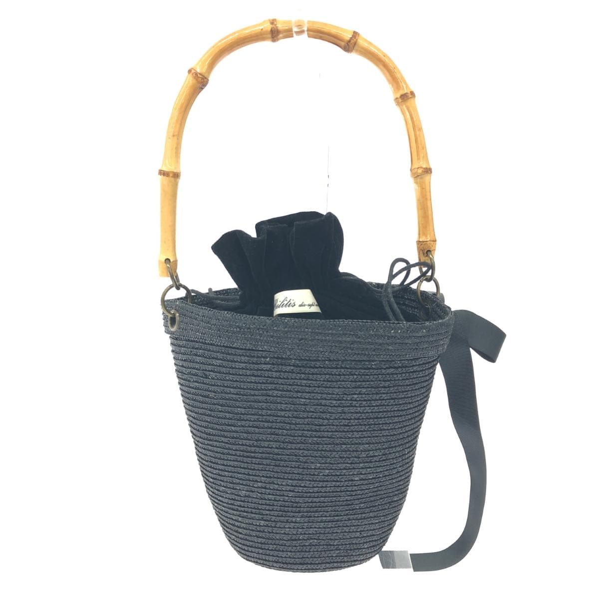 Bilitis Basket Bag Good Condition Black Ladies