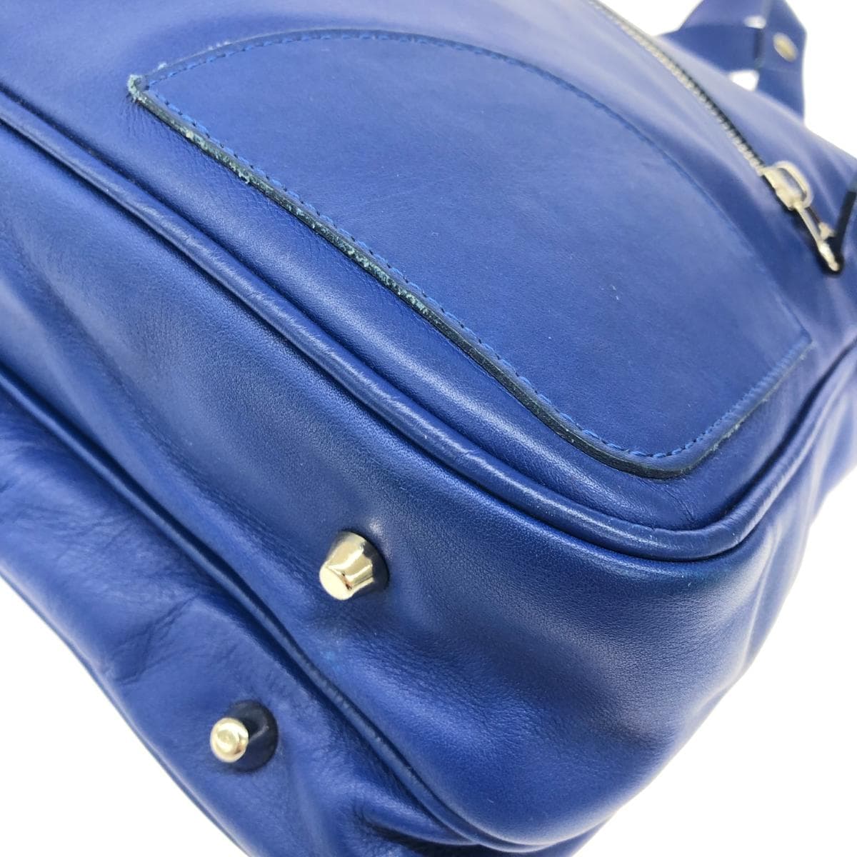 JACQUES LE CORRE Body Bag Leather Blue Men's 8