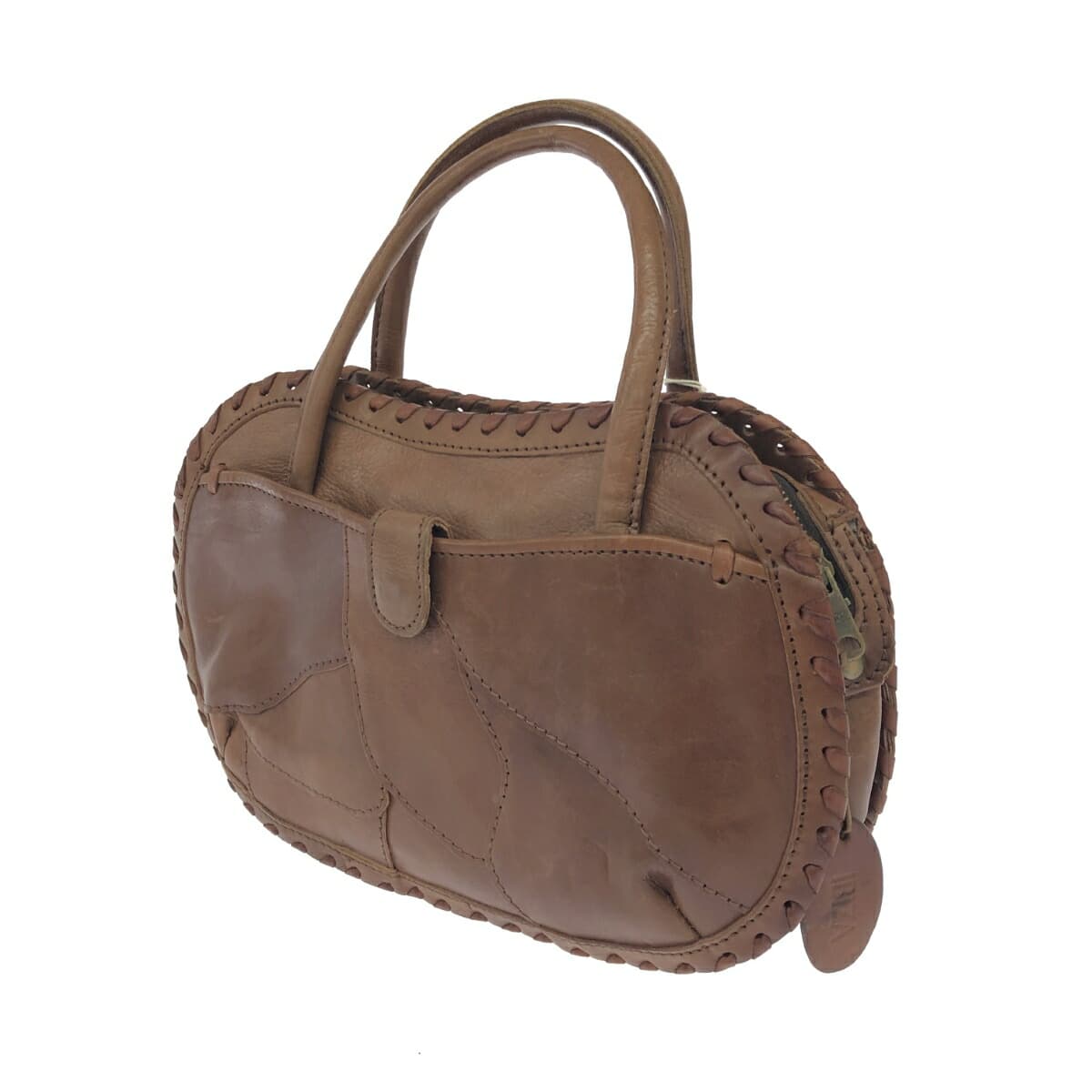 IBIZA Ibiza Tote Bag Patchwork/Leather Brown Ladies 3