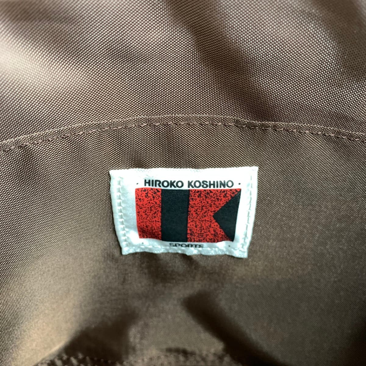 HIROKO KOSHINO Hiroko Koshino Sports/Shoulder Bag in excellent condition, logo/nylon, brown, ladies 8