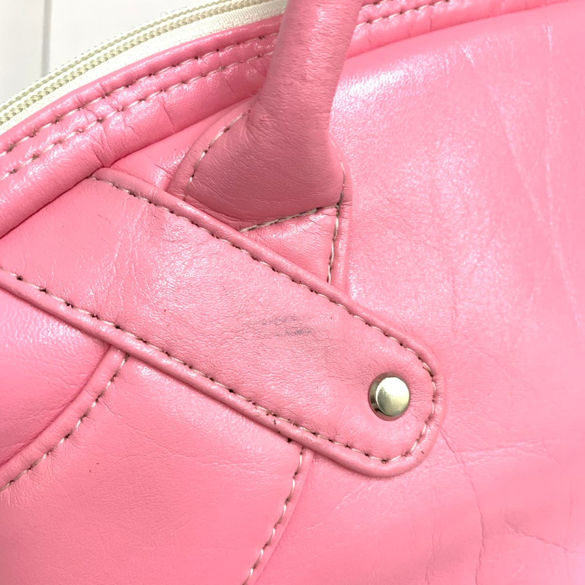 PICONE Piccone Boston Bag Unused Item Priest Pattern Logo PVC Pink Women's 10