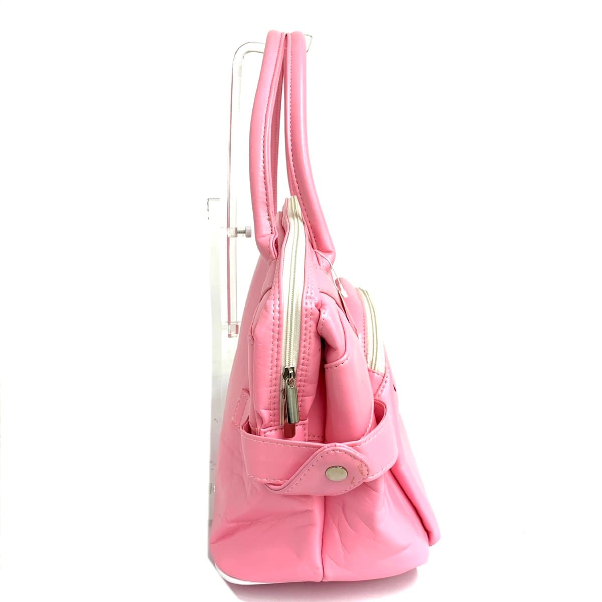 PICONE Piccone Boston Bag Unused Item Priest Pattern Logo PVC Pink Women's 2