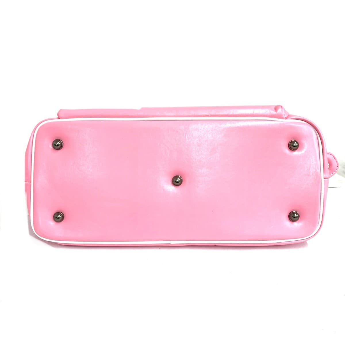 PICONE Piccone Boston Bag Unused Item Priest Pattern Logo PVC Pink Women's 5