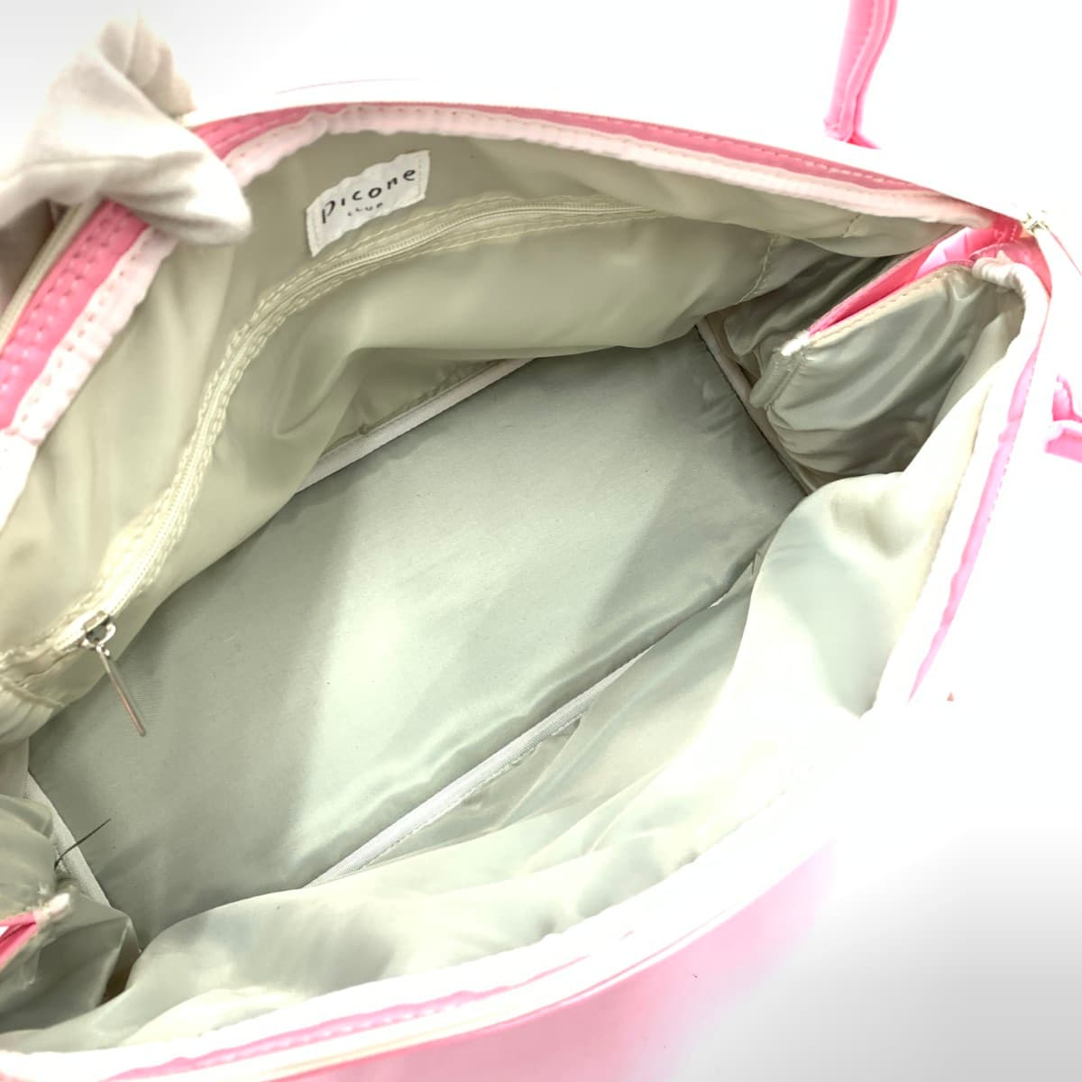 PICONE Piccone Boston Bag Unused Item Priest Pattern Logo PVC Pink Women's 6