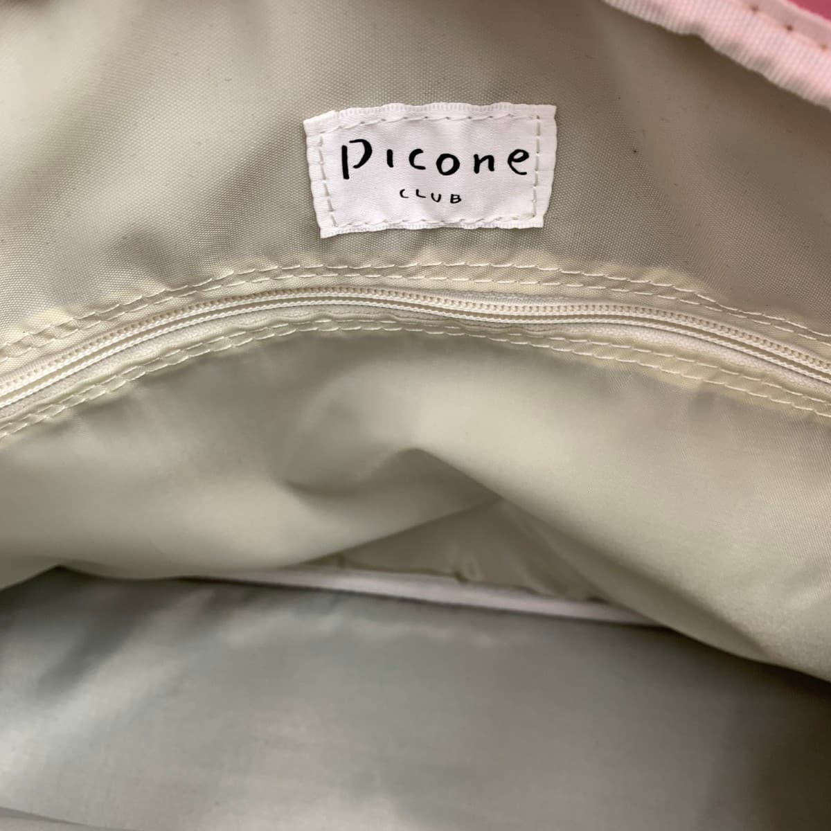 PICONE Piccone Boston Bag Unused Item Priest Pattern Logo PVC Pink Women's 7