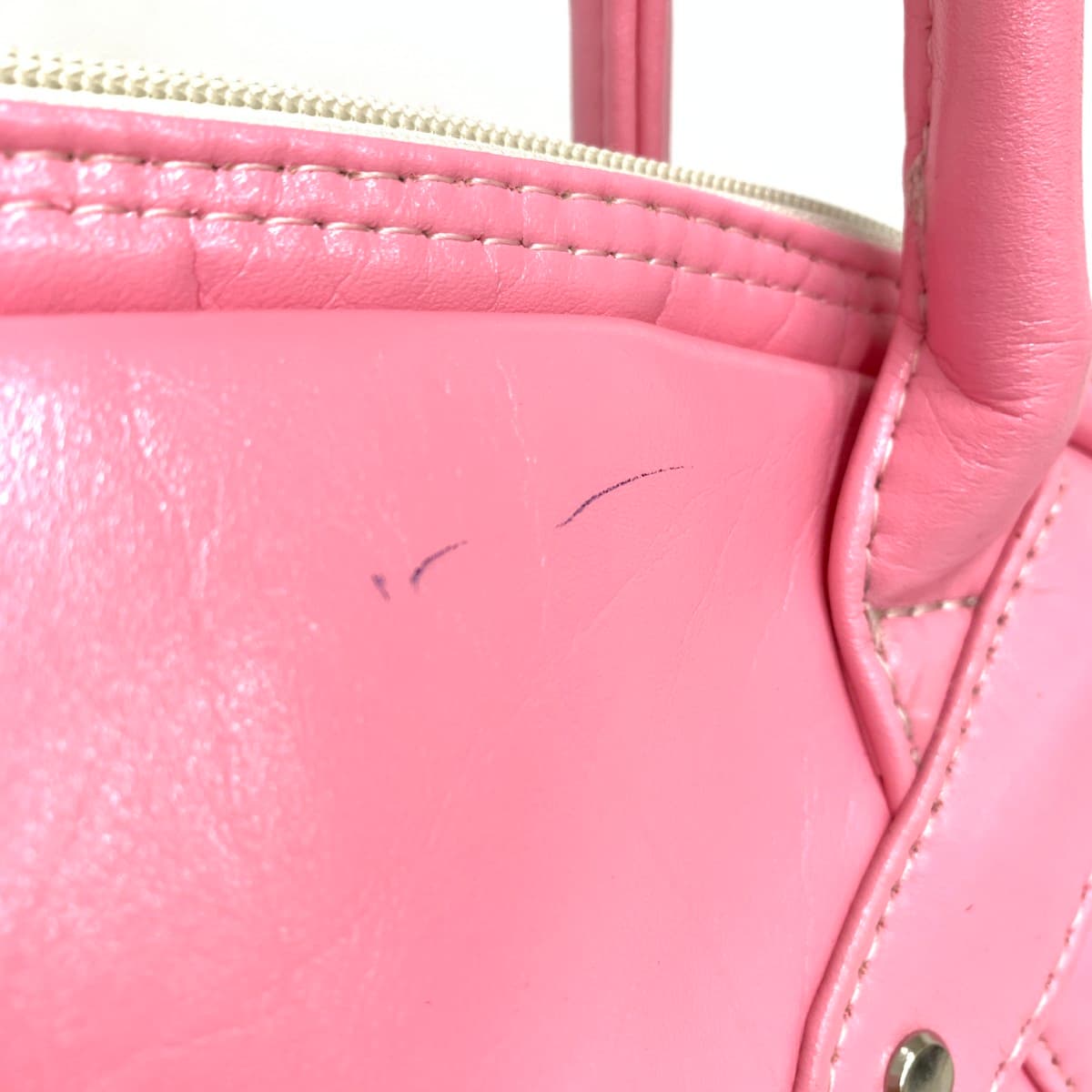 PICONE Piccone Boston Bag Unused Item Priest Pattern Logo PVC Pink Women's 9