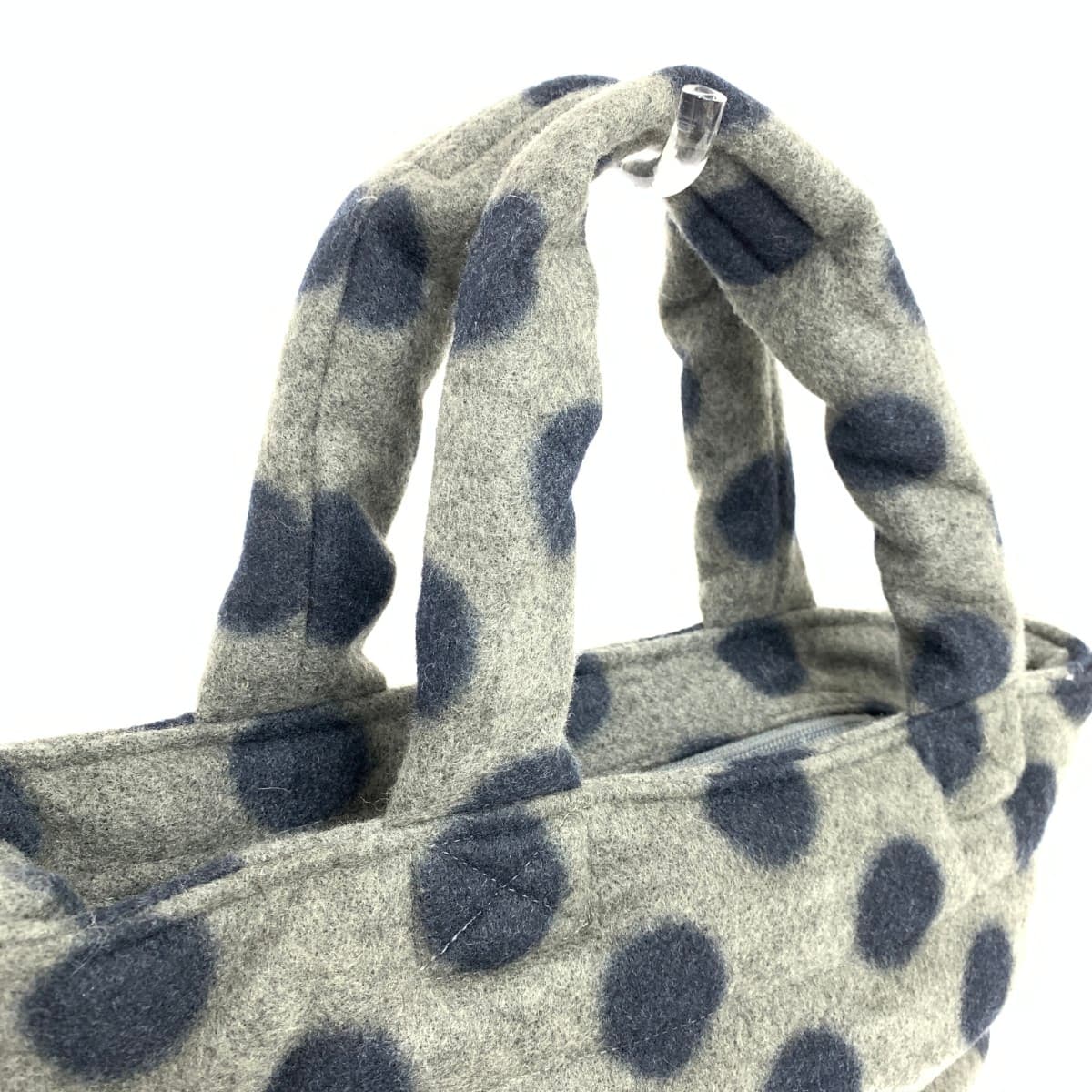 ROOTOTE Tote Bag Unused Item Feather Lou Dot Pattern Felt Gray Women's 4