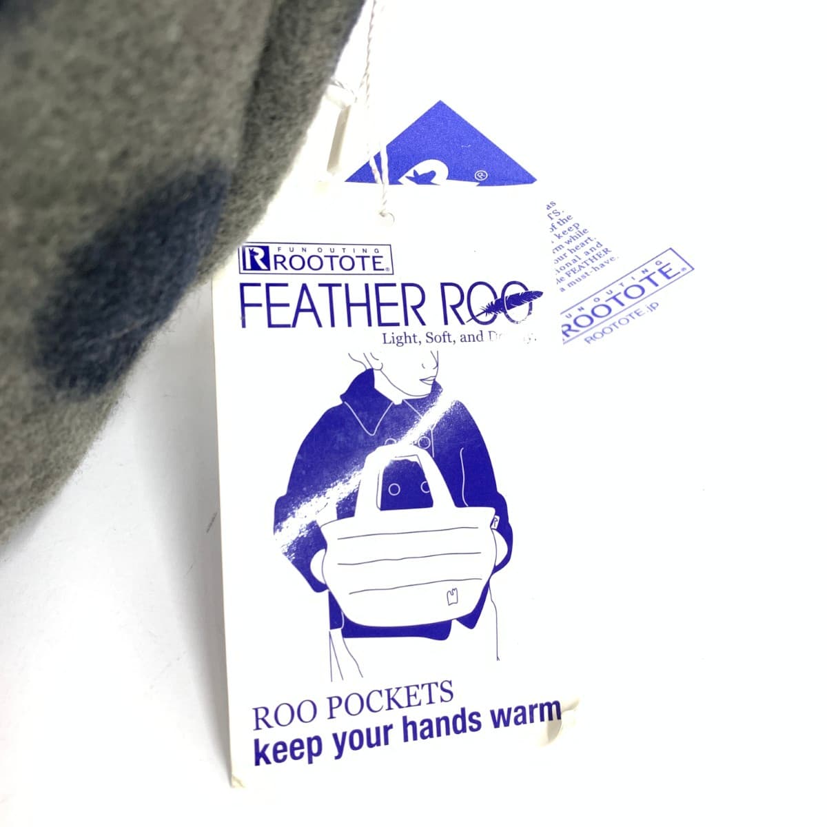 ROOTOTE Tote Bag Unused Item Feather Lou Dot Pattern Felt Gray Women's 8