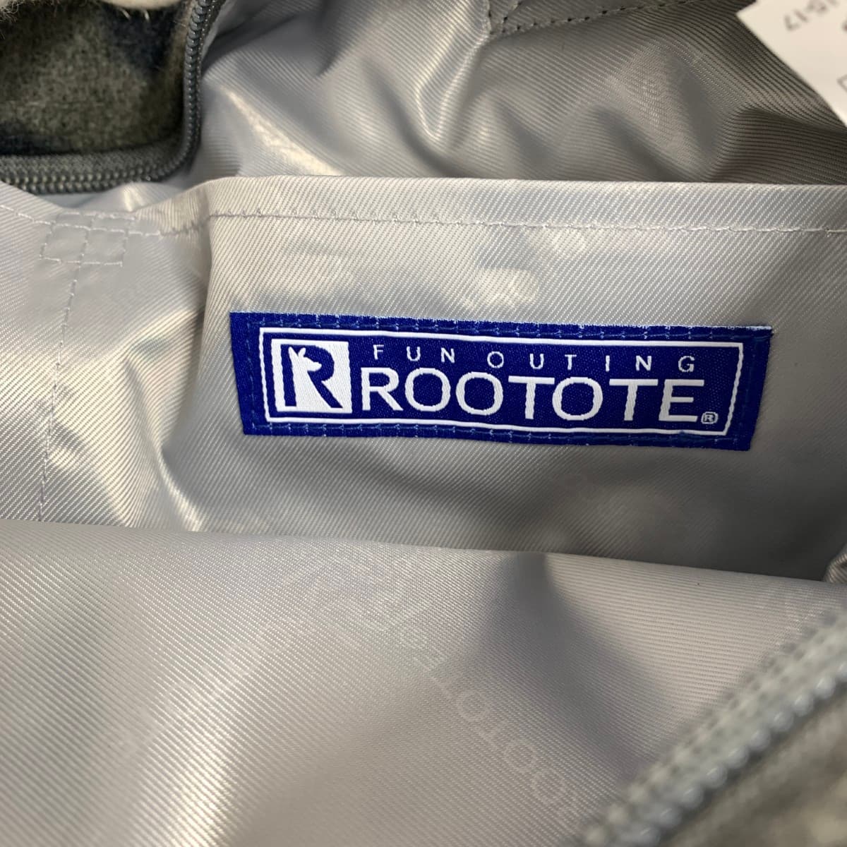 ROOTOTE Tote Bag Unused Item Feather Lou Dot Pattern Felt Gray Women's 9