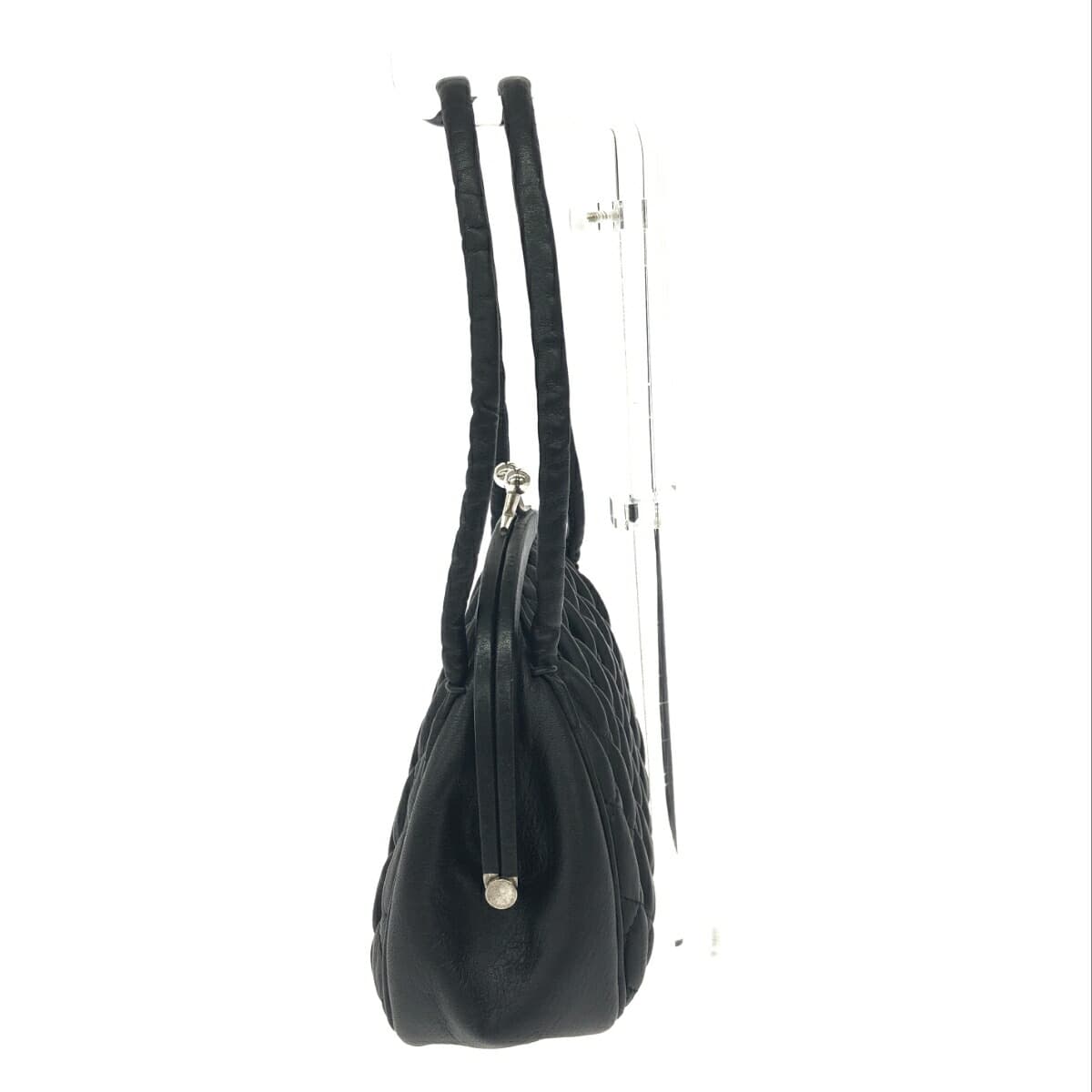 Handbag Mini Bag Frame Handbag Leather Black Women's 2
