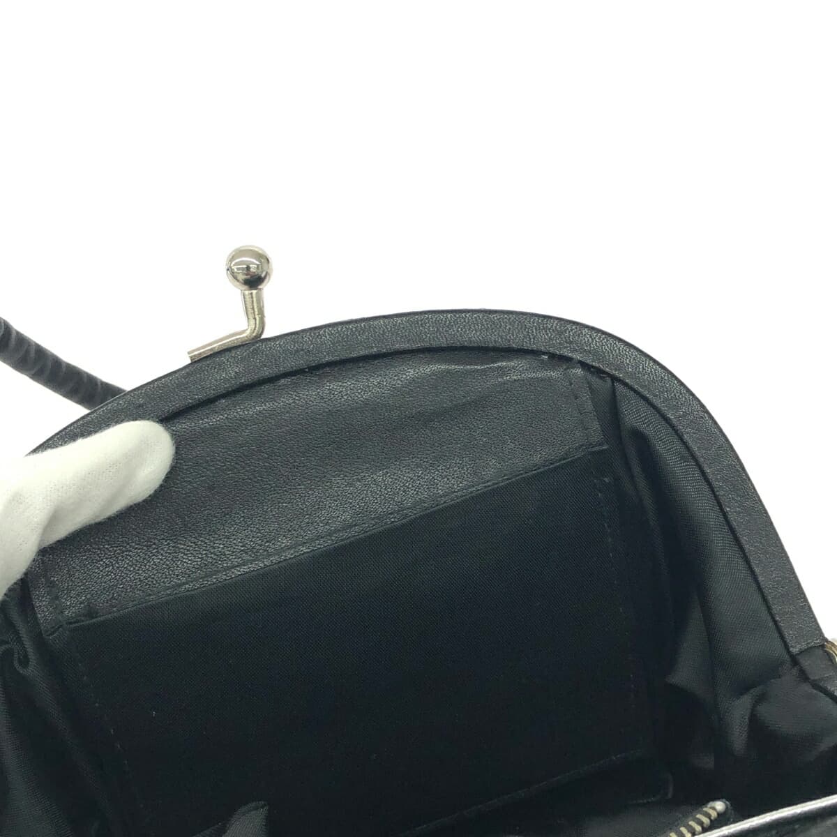 Handbag Mini Bag Frame Handbag Leather Black Women's 6