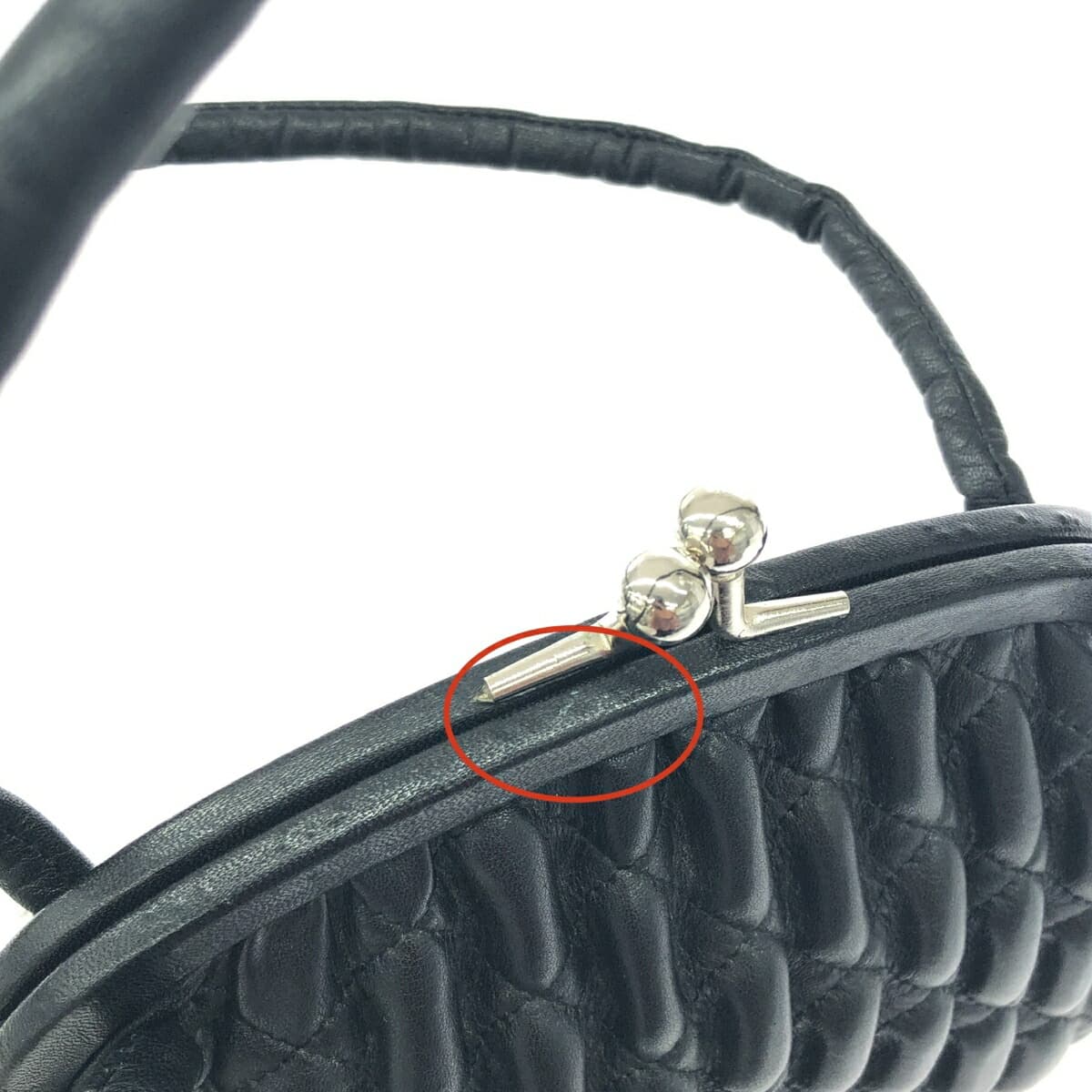 Handbag Mini Bag Frame Handbag Leather Black Women's 8