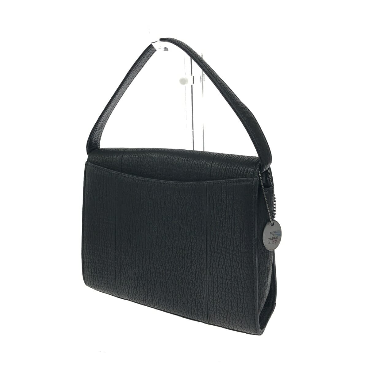 Sharkskin handbag in excellent condition, JRA certified, black, for ladies 3