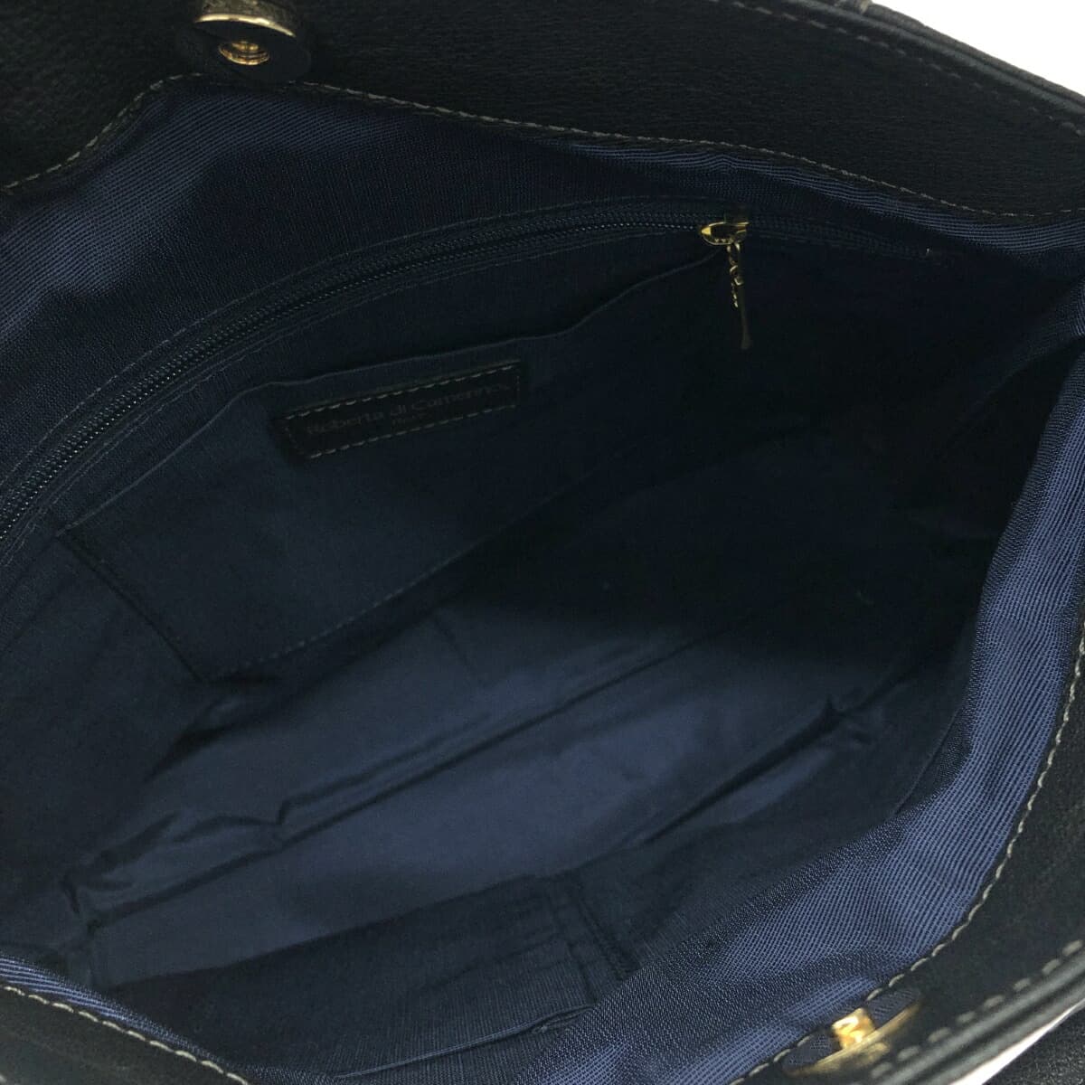 ROBERTA DI CAMERINO Roberta di Camerino Rane Bag Good Condition R Logo Embossed / Leather Black Ladies 5