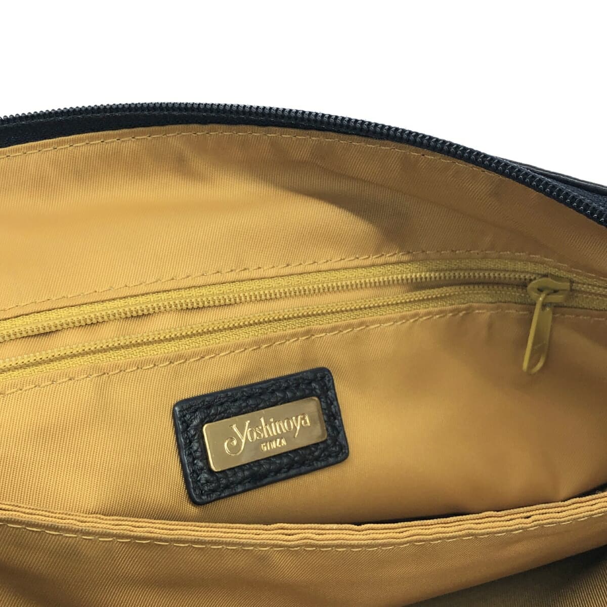 Ginza Yoshinoya One Shoulder Bag - Woven Handle / Leather - Navy - Women's 5